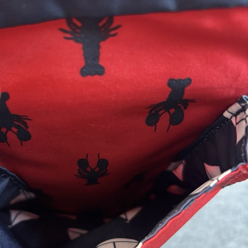 JuJuBe MiniBe Backpack Cape Cod Nautical Lobsters & Sailboats Diaper Bag Red